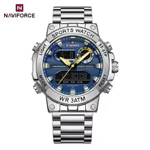 NAVIFORCE Men's Dual Display Waterproof Quartz Watch – Military Sports Digital & Analog Wristwatch